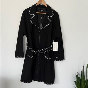 Black Coat with White Trim